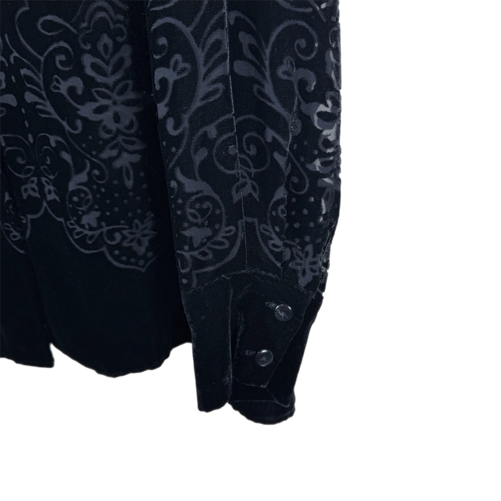 Working Classics Designs & Co. Silk Blend Velvet Burn Out Blouse Top 22/24 Black - Picture 4 of 7